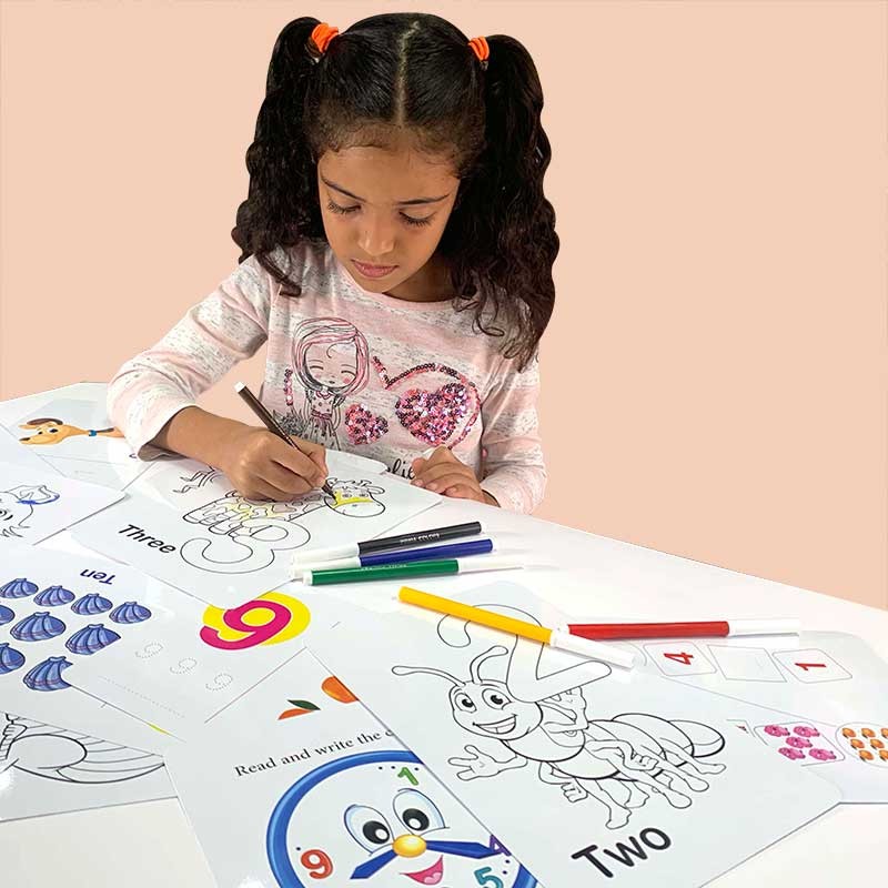 البطاقات الذكية الكبيرة للأرقام الانجليزية (اكتب وامسح )